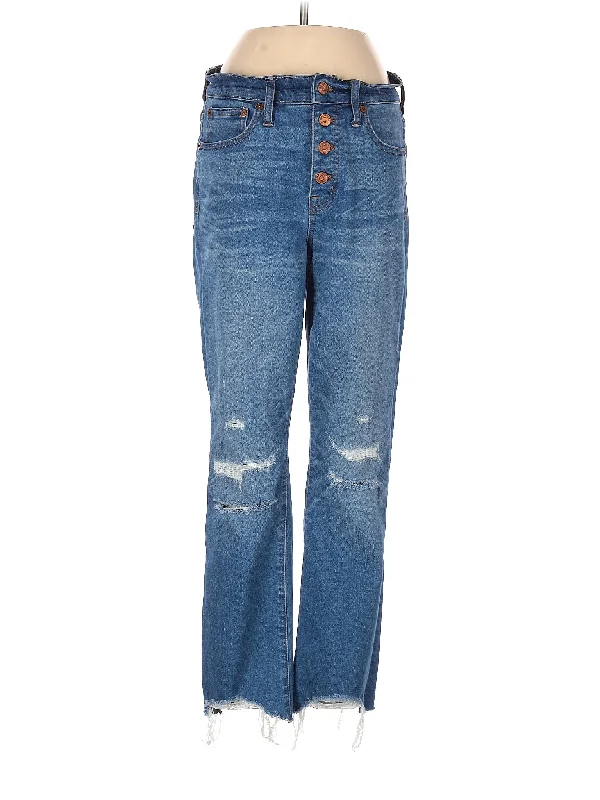 Designer Jeans for Luxury -Low-Rise Bootleg Jeans in Medium Wash