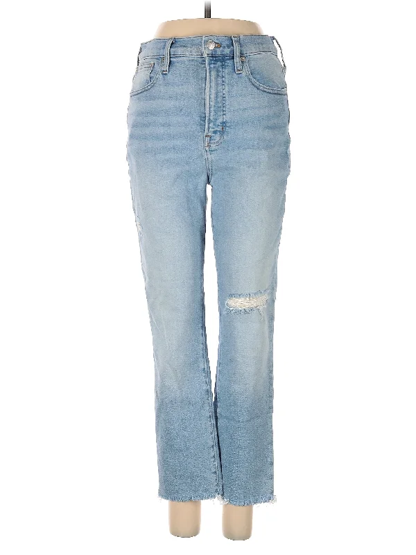 Metal Button Jeans for Classic -Mid-Rise Bootleg Jeans in Light Wash