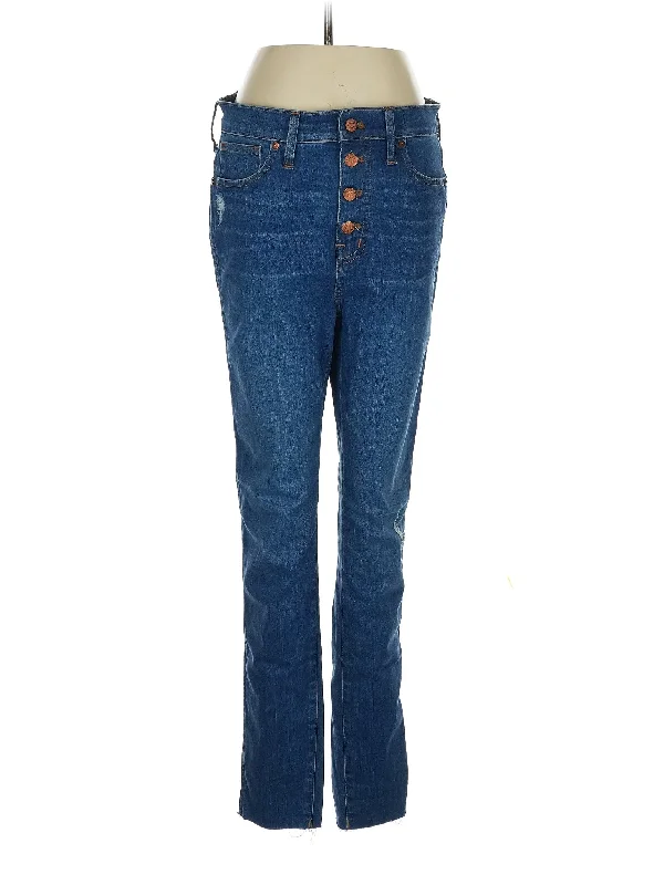 Capri Jeans for Beach Style -Mid-Rise Straight-leg Jeans in Dark Wash