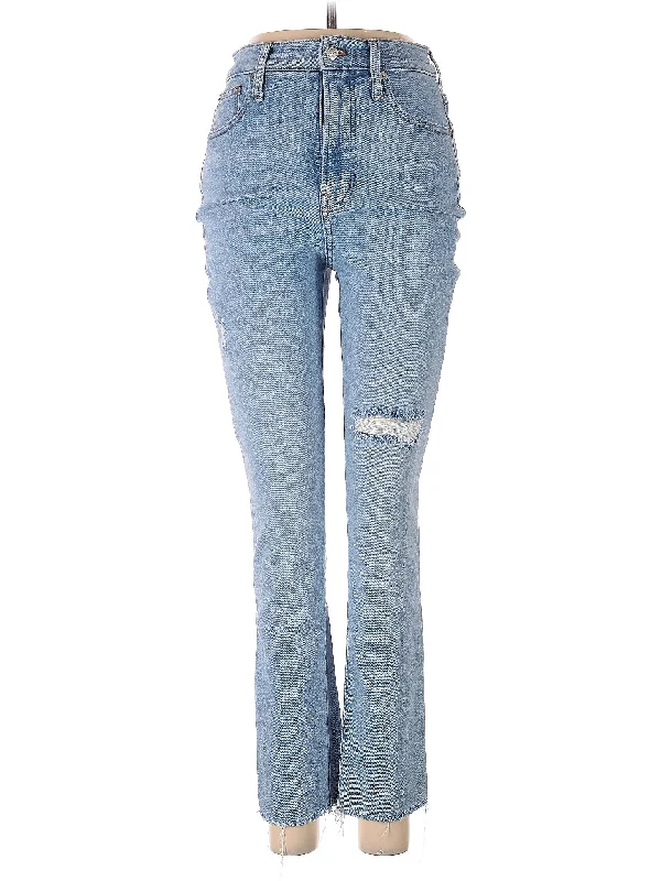 Decorated Back Pocket Jeans for Style -Mid-Rise Bootleg Jeans in Light Wash