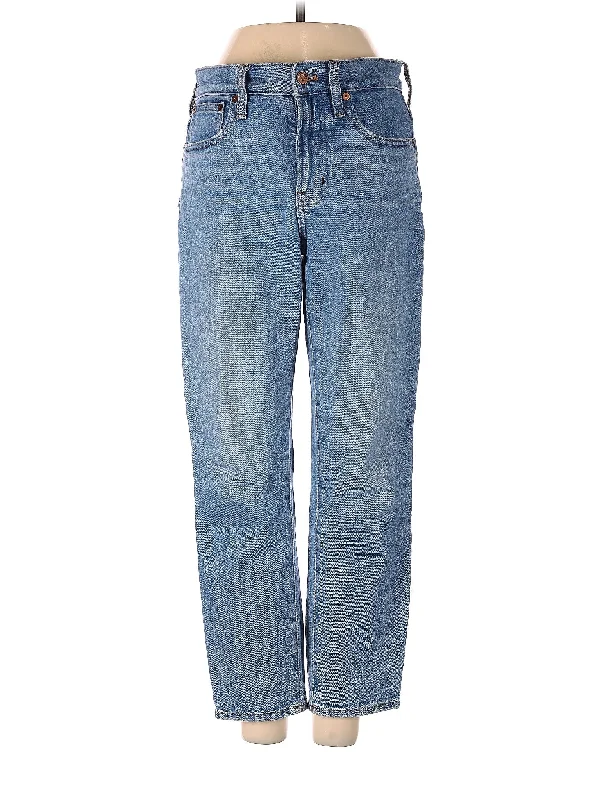 Recycled Jeans for Green -High-Rise Straight-leg Jeans in Medium Wash