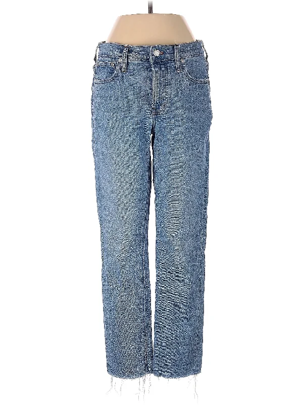 Club Jeans for Social -Low-Rise Straight-leg Jeans in Medium Wash