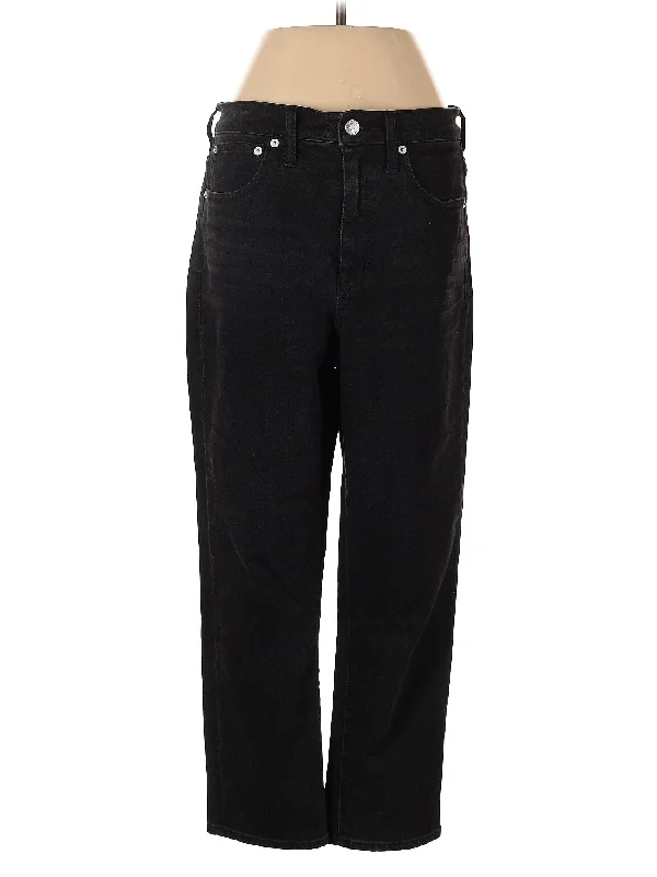 Cuffed Jeans for Stylish Touch -Mid-Rise Straight-leg Jeans