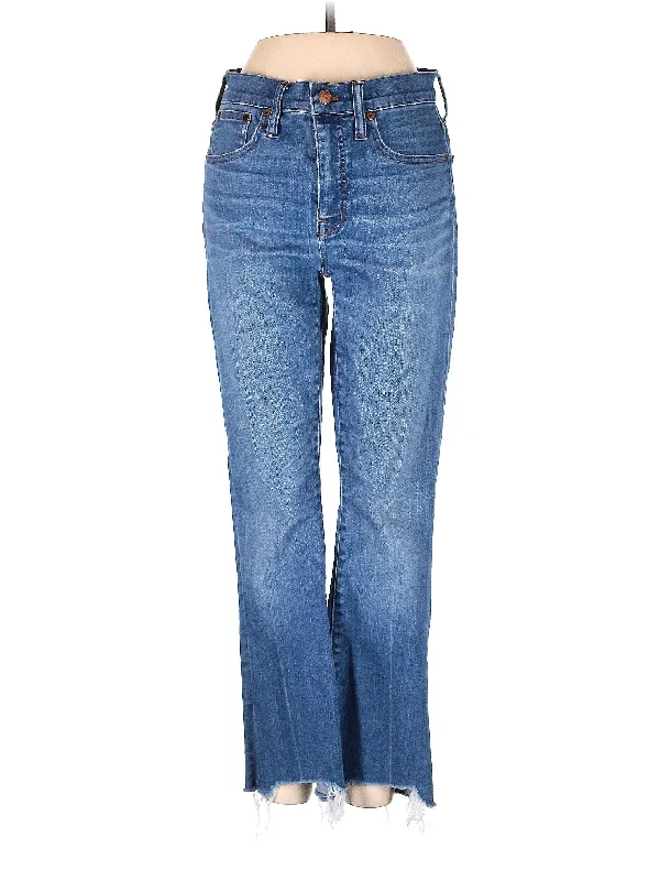 Overalls Jeans for Workwear -High-Rise Bootleg Jeans in Medium Wash