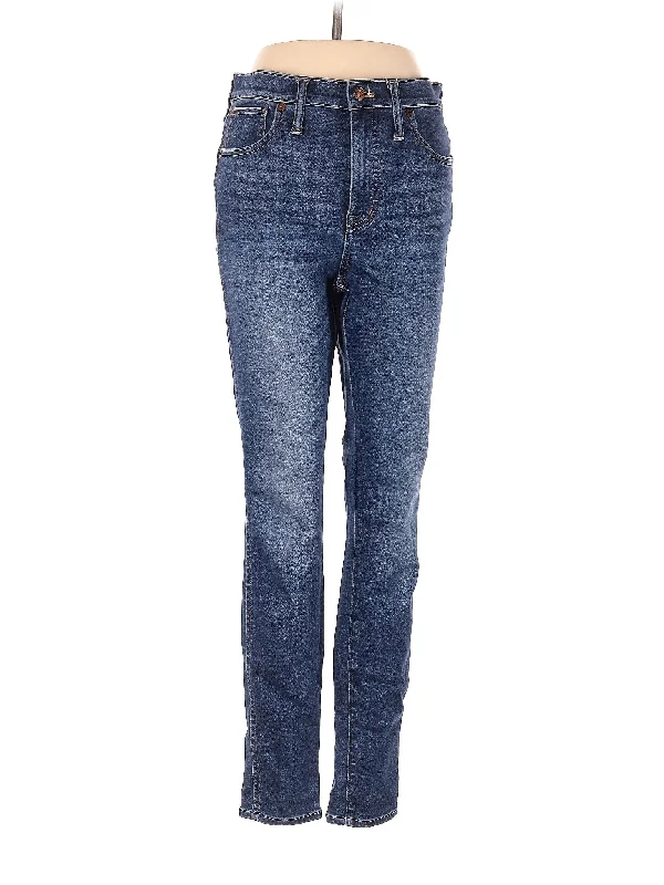 Cargo Jeans for Utility -High-Rise Straight-leg Jeans in Medium Wash