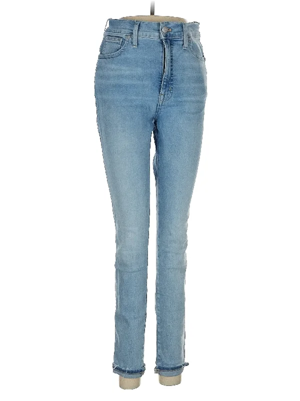 Mini Skirt Jeans for Flirty -High-Rise Skinny Jeans in Light Wash