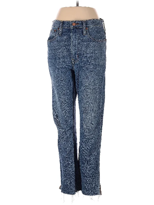 Office Jeans for Professional -High-Rise Straight-leg Jeans in Medium Wash