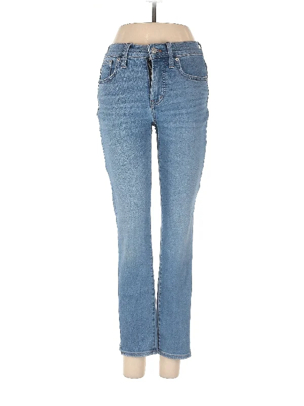 Shopping Jeans for Convenient -Mid-Rise Straight-leg Jeans in Light Wash