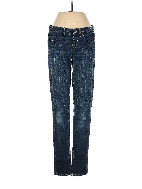 Stonewashed Jeans for Softness -Mid-Rise Skinny Jeans in Dark Wash