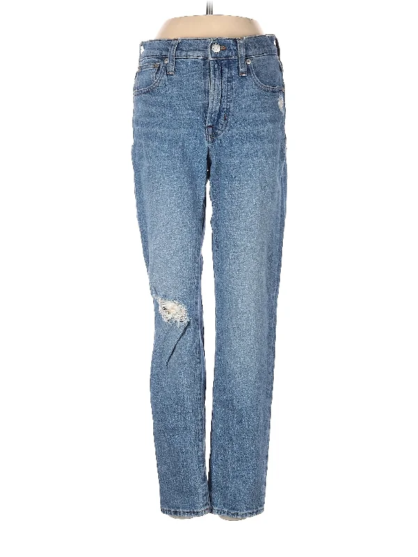 Distressed Jeans for Edgy Style -Mid-Rise Boyjeans Jeans in Light Wash