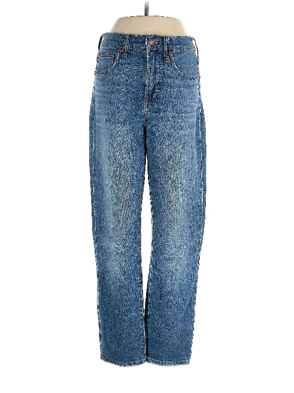 Mini Shorts Jeans for Youthful -High-Rise Straight-leg Jeans in Medium Wash