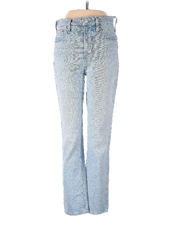 Party Jeans for Night Out -High-Rise Bootleg Jeans in Light Wash