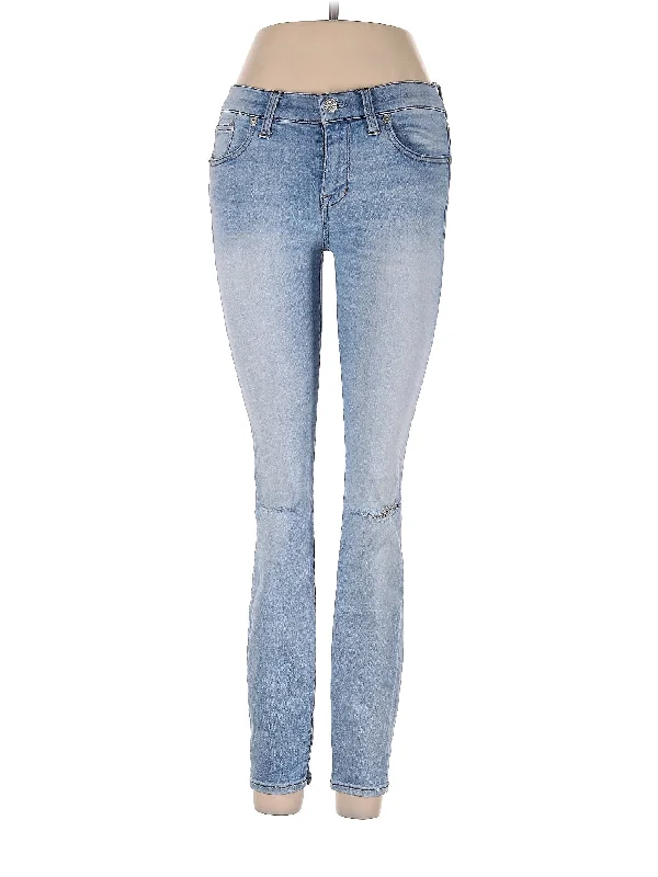 Faded Jeans for Laid-back -Mid-Rise Bootleg Jeans in Light Wash