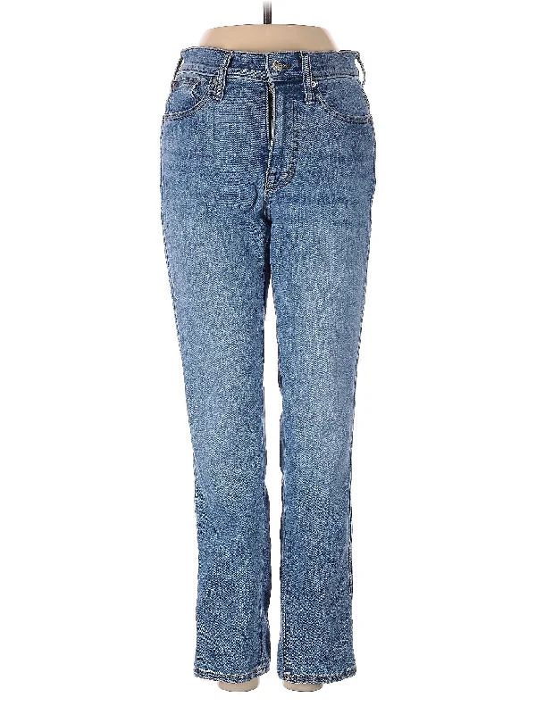 Business Jeans for Dressy -Mid-Rise Straight-leg Jeans in Medium Wash