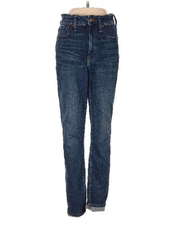 Raw Denim Jeans for Authentic -High-Rise Straight-leg Jeans in Dark Wash