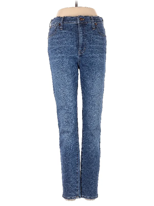 Side Pocket Jeans for Extra -High-Rise Straight-leg Jeans in Medium Wash