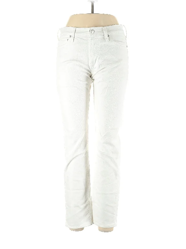 Painted Back Pocket Jeans for Artistic -Straight-leg Jeans in Light Wash