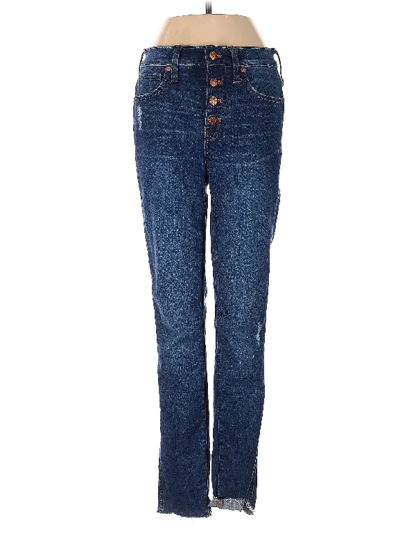 Stonewashed Jeans for Softness -Mid-Rise Straight-leg Jeans in Dark Wash