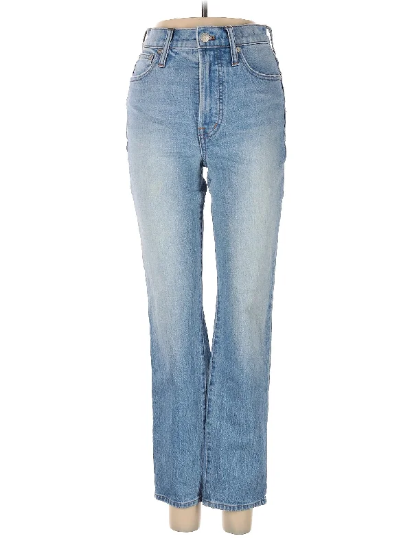 Designer Jeans for Luxury -High-Rise Bootleg Jeans in Light Wash