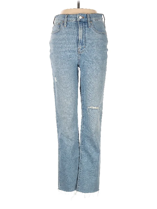 Leather Trim Jeans for Luxury -High-Rise Bootleg Jeans