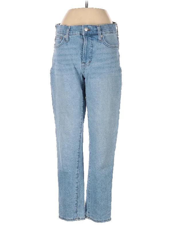 Graduation Jeans for Milestone -High-Rise Straight-leg Jeans in Light Wash