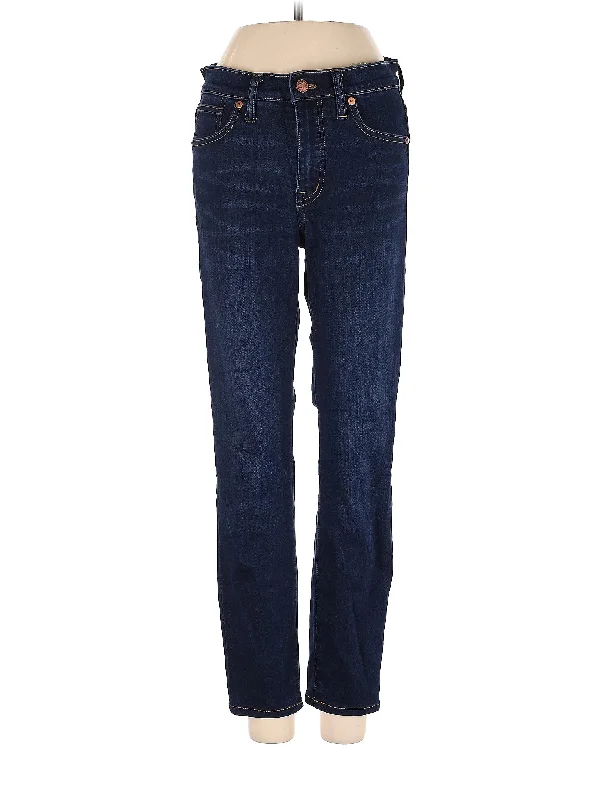 Office Jeans for Professional -Mid-Rise Straight-leg Jeans in Medium Wash