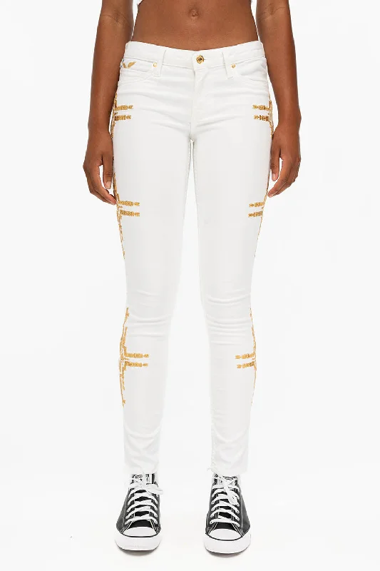 Dark Wash Jeans for Elegance -MARILYN SKINNY IN CHAPA WHITE