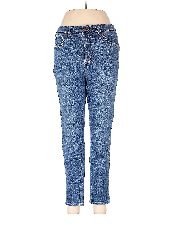 Colored Jeans for Variety -High-Rise Straight-leg Jeans in Medium Wash