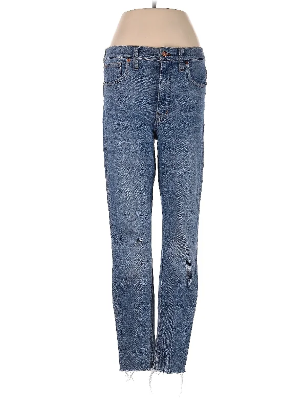 Cropped Jeans for Summer Look -High-Rise Straight-leg Jeans in Light Wash