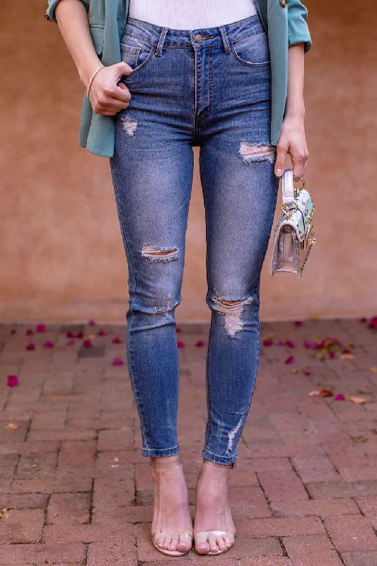 Sustainable Jeans for Eco -Voyager Distressed Skinny Jeans