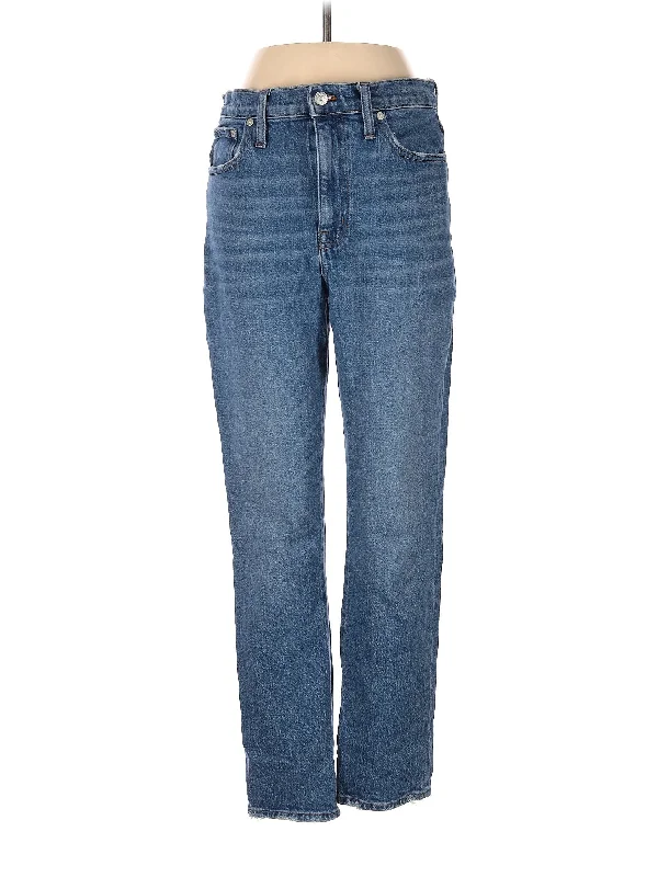 Side Pocket Jeans for Extra -Low-Rise Straight-leg Jeans in Medium Wash