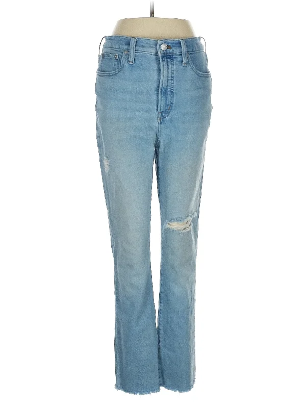 Patchwork Jeans for Bohemian -High-Rise Bootleg Jeans in Light Wash