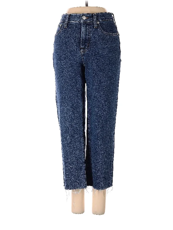 Cropped Jeans for Summer Look -Mid-Rise Wide-leg Jeans in Medium Wash