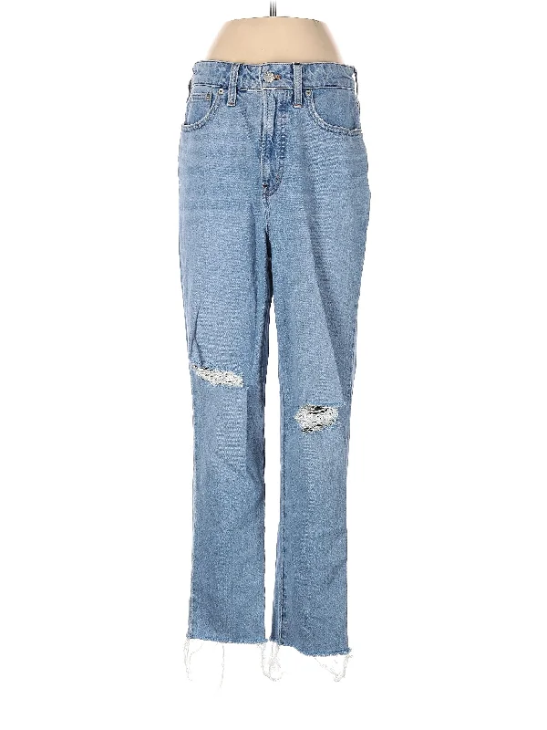 Holiday Jeans for Festive -High-Rise Straight-leg Jeans in Light Wash