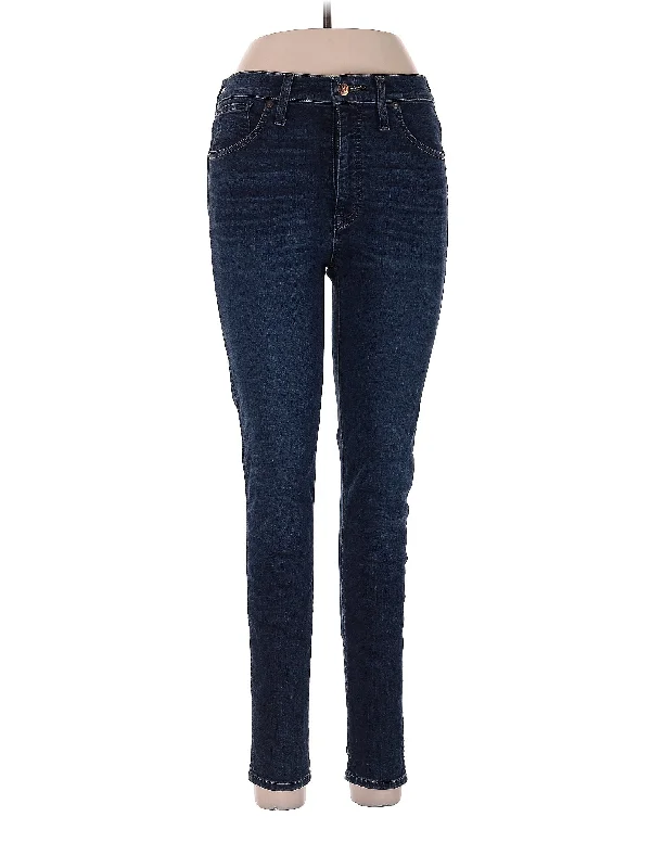 Decorated Back Pocket Jeans for Style -High-Rise Skinny Jeans in Dark Wash