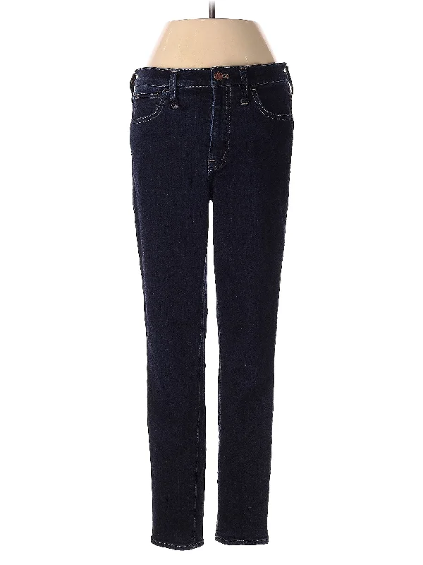 Faded Jeans for Laid-back -Mid-Rise Straight-leg Jeans in Dark Wash