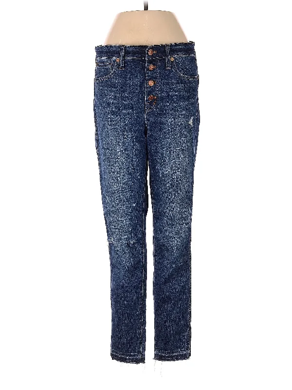 Blue Jeans for Everyday Wear -High-Rise Straight-leg Jeans in Medium Wash