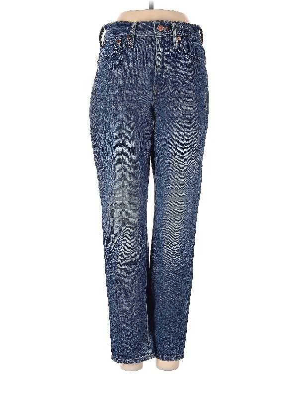 Faded Jeans for Laid-back -High-Rise Straight-leg Jeans in Medium Wash