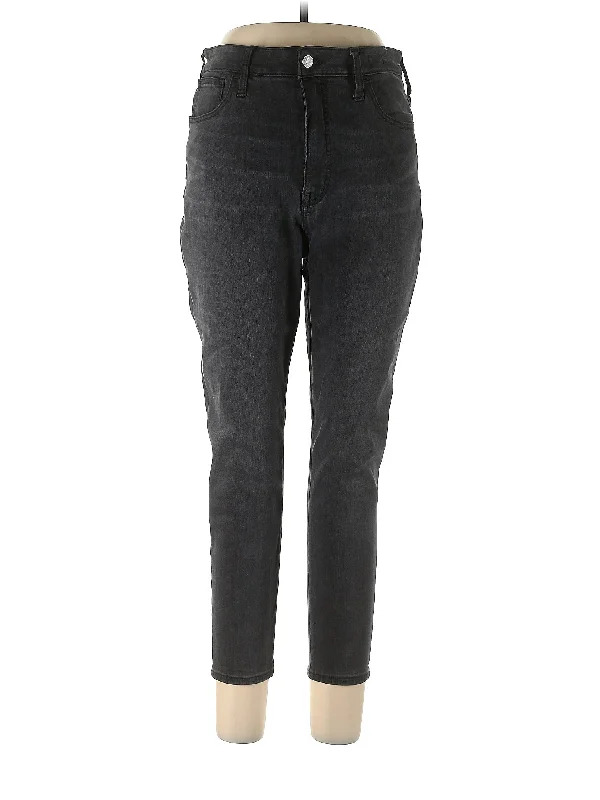 Metal Button Jeans for Classic -High-Rise Skinny Jeans in Dark Wash