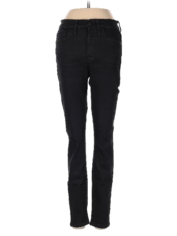 Frayed Hem Jeans for Edgy -Mid-Rise Skinny Jeans in Dark Wash