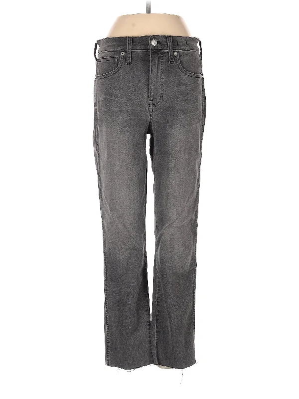 Cuffed Jeans for Stylish Touch -High-Rise Straight-leg Jeans