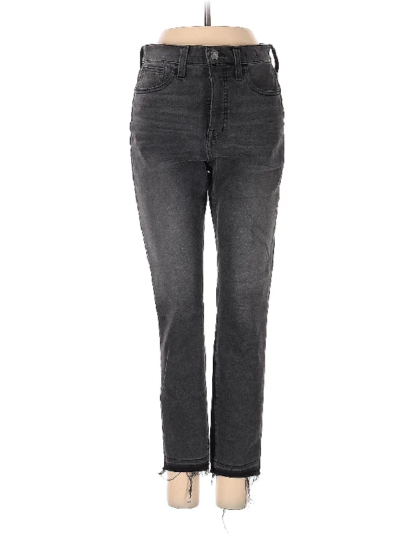 Cuffed Jeans for Stylish Touch -Mid-Rise Straight-leg Jeans