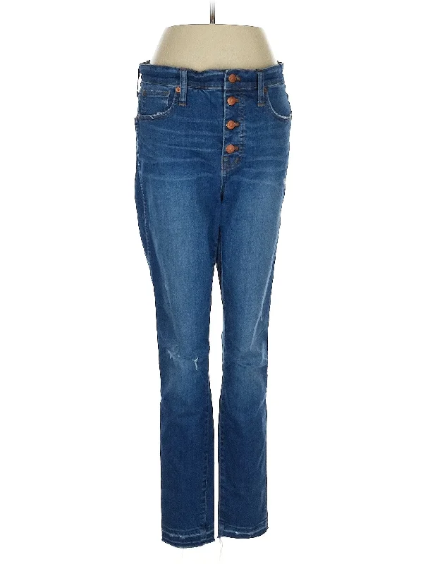 Wrap Skirt Jeans for Versatile -High-Rise Straight-leg Jeans in Medium Wash