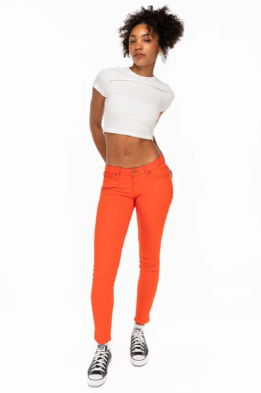 Fishing Jeans for Water -MARILYN WOMENS SKINNY JEANS IN TANGERINE WITH TONAL WINGS