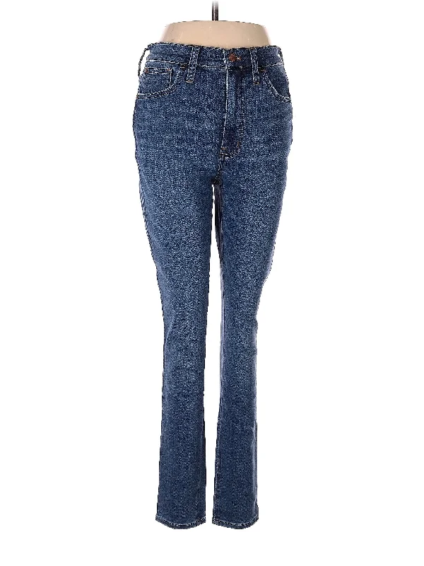 Camping Jeans for Wilderness -Mid-Rise Straight-leg Jeans in Dark Wash