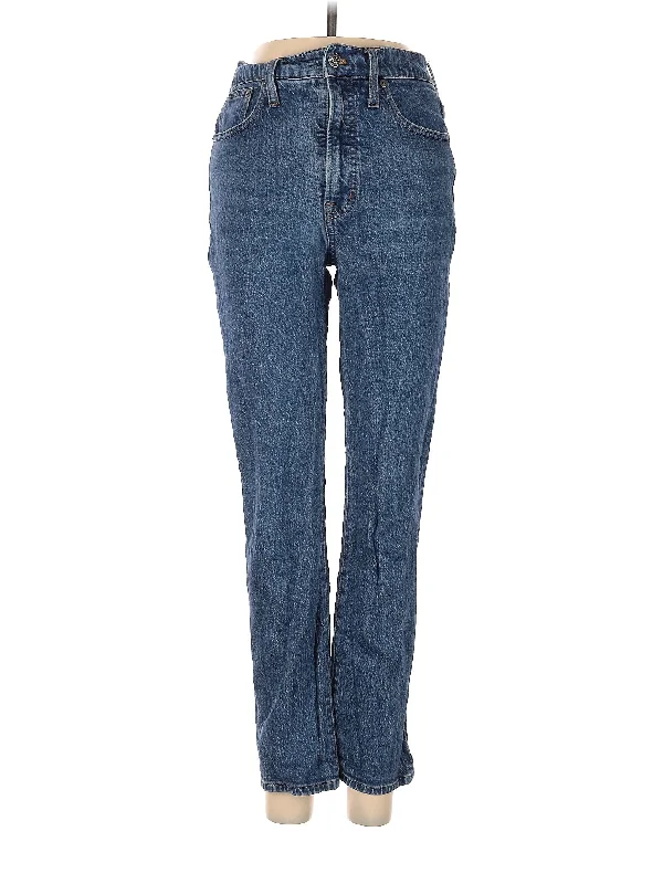 Printed Jeans for Pattern -High-Rise Straight-leg Jeans in Medium Wash