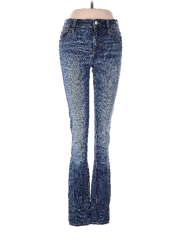 Dark Wash Jeans for Elegance -High-Rise Bootleg Jeans in Medium Wash