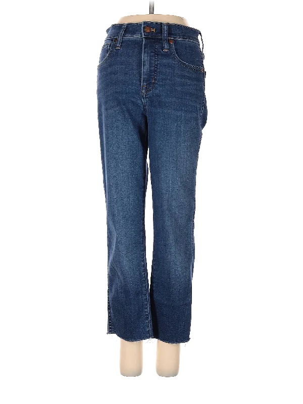 High Waisted Jeans for Shape -High-Rise Straight-leg Jeans in Medium Wash