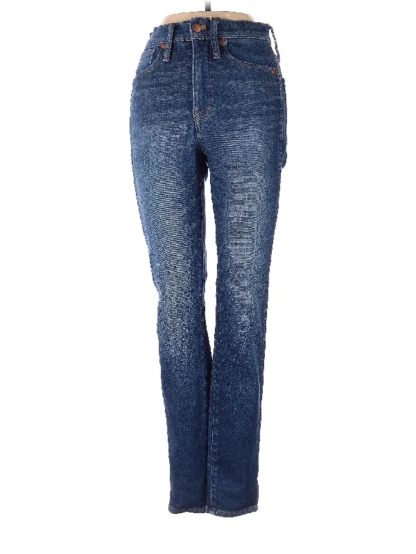 Distressed Jeans for Edgy Style -High-Rise Bootleg Jeans in Medium Wash