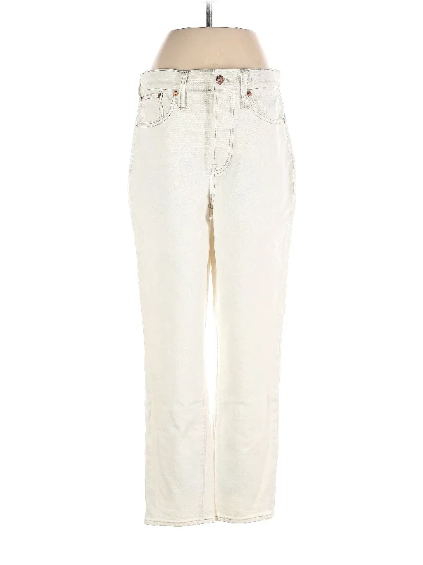 Bermuda Shorts Jeans for Modesty -High-Rise Straight-leg Jeans in Light Wash